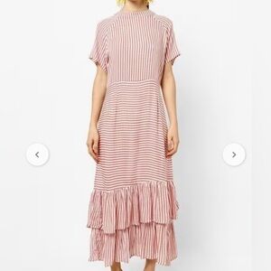 NWT Rena for Ajio long white and pink striped dress size S